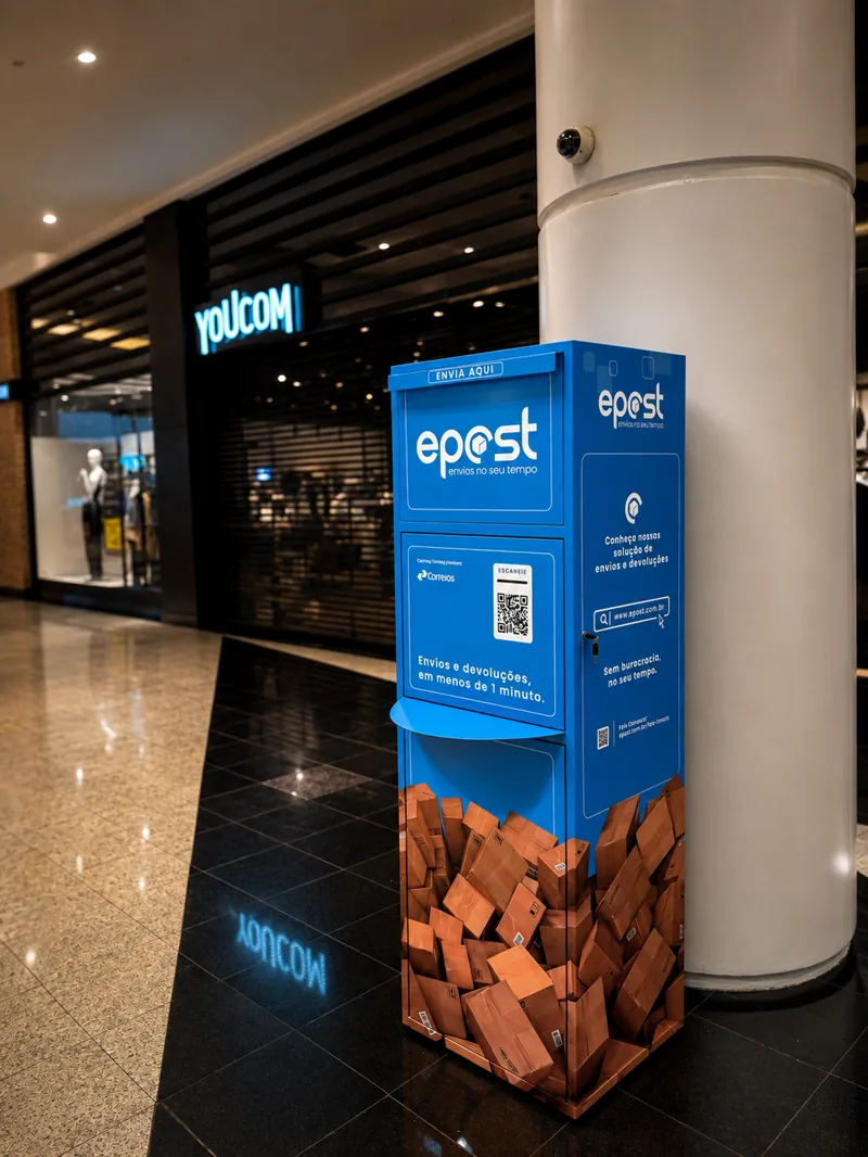eBox Epost no Shopping Estação, em frente à Youcom